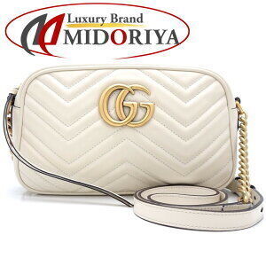 Gucci GG Marmont Leather Shoulder Bag Ivory White